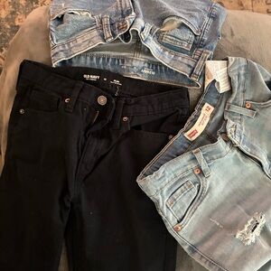 Old Navy Kids Black and Light Blue Jeans